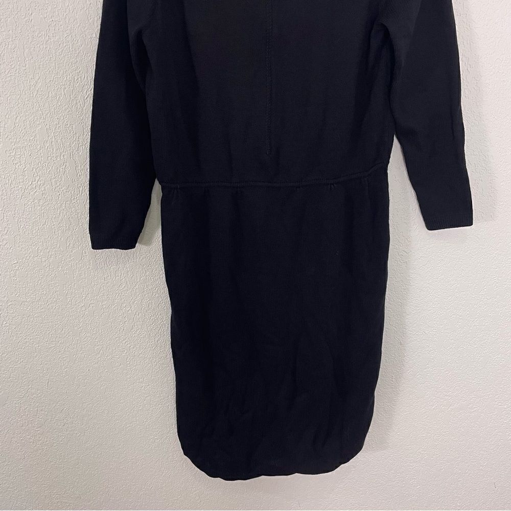St. John for Saks Fifth Avenue Vintage Black V Neck‎ Long Sleeve Knit Dress - Picture 6 of 13
